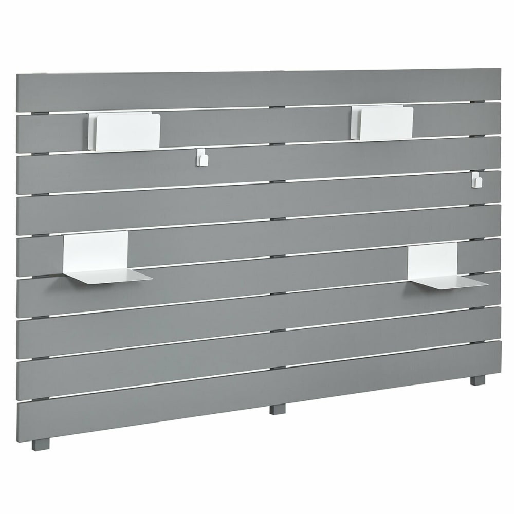 Tête de lit bois massif gris