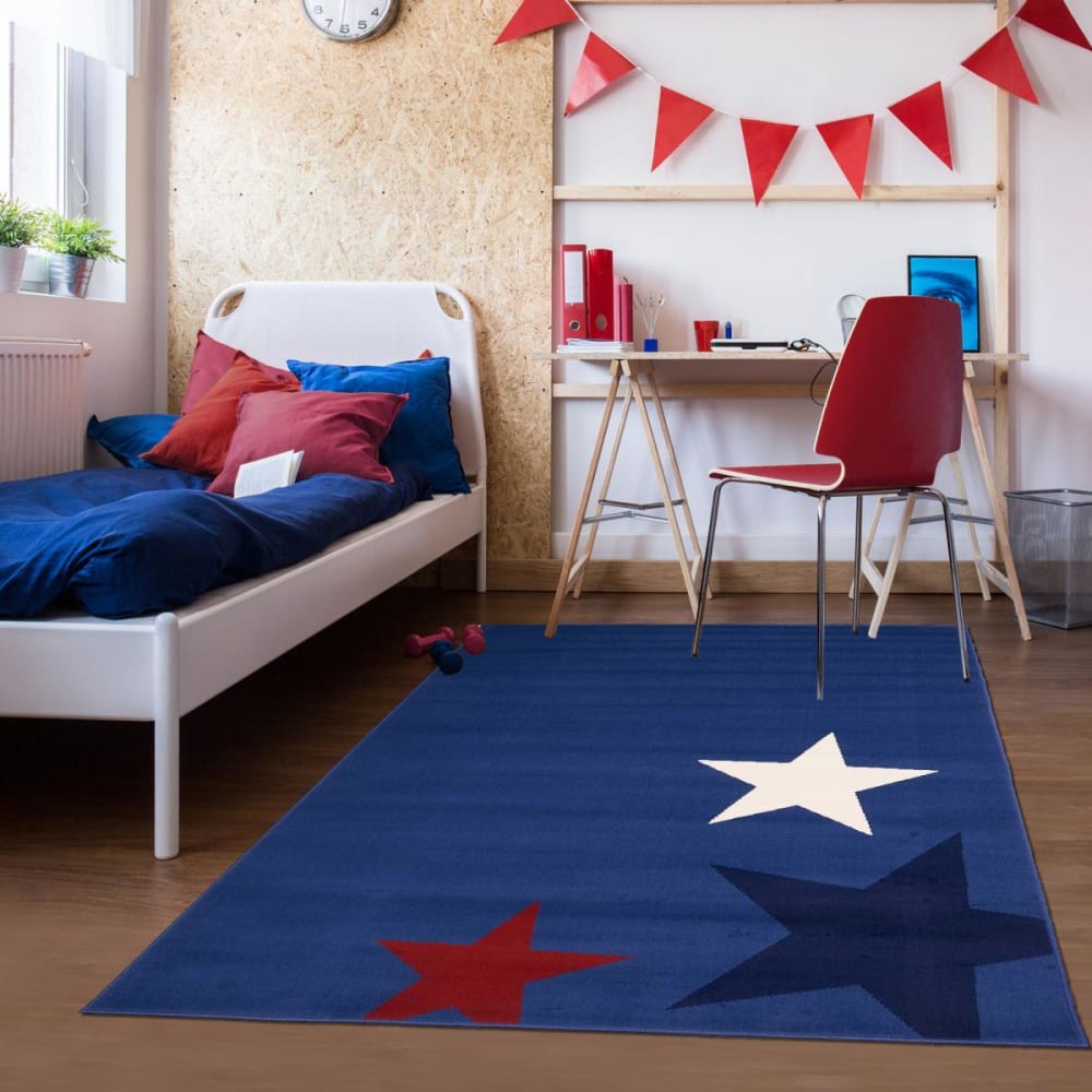 Alfombra infantil de fácil cuidado, azul 60x110 - Maisons du Monde