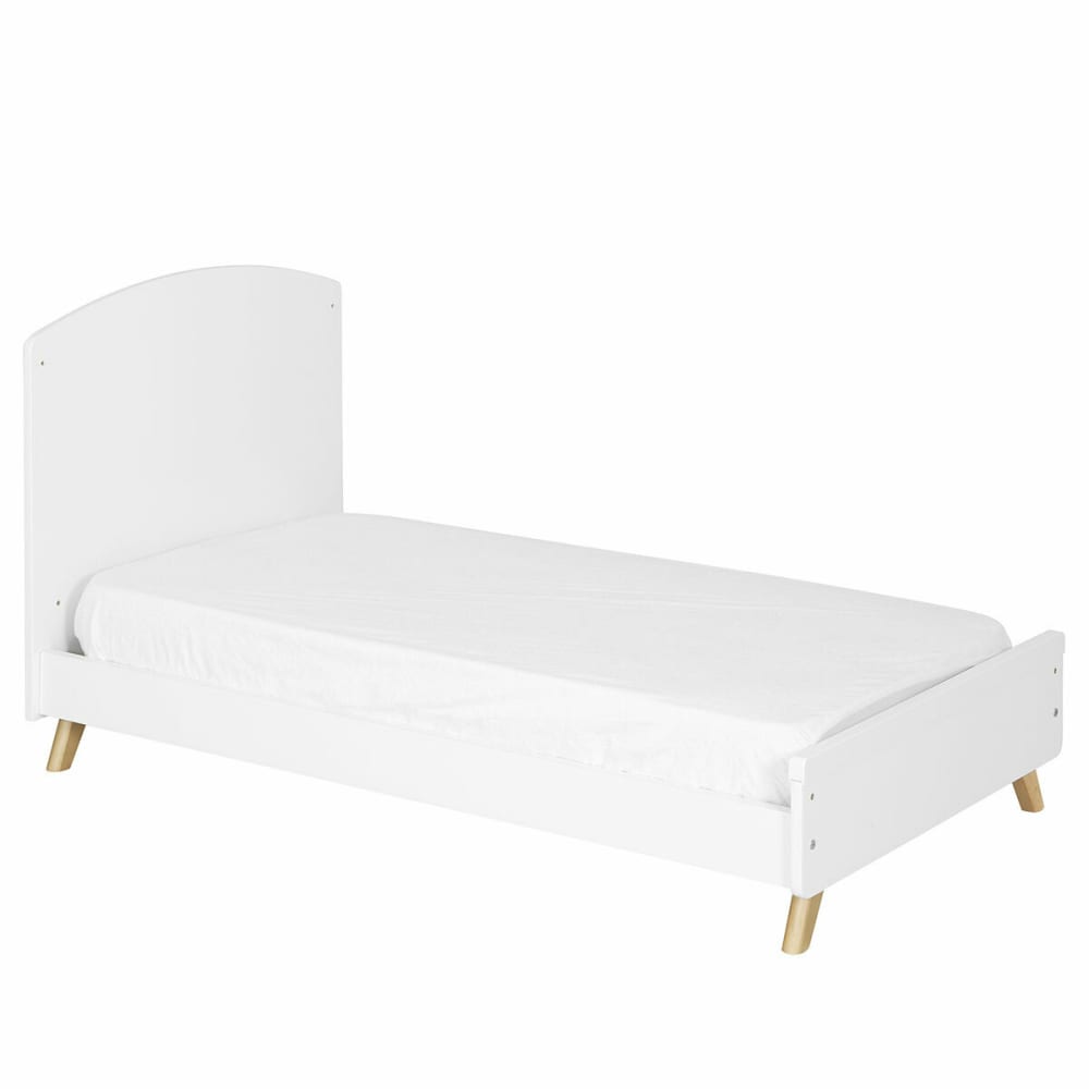 Pack lit bébé évolutif avec matelas blanc et noisette 70x140 cm