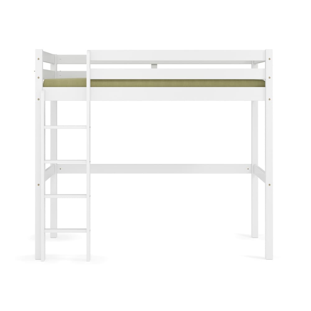 Lit mezzanine bois massif blanc 90x190 cm