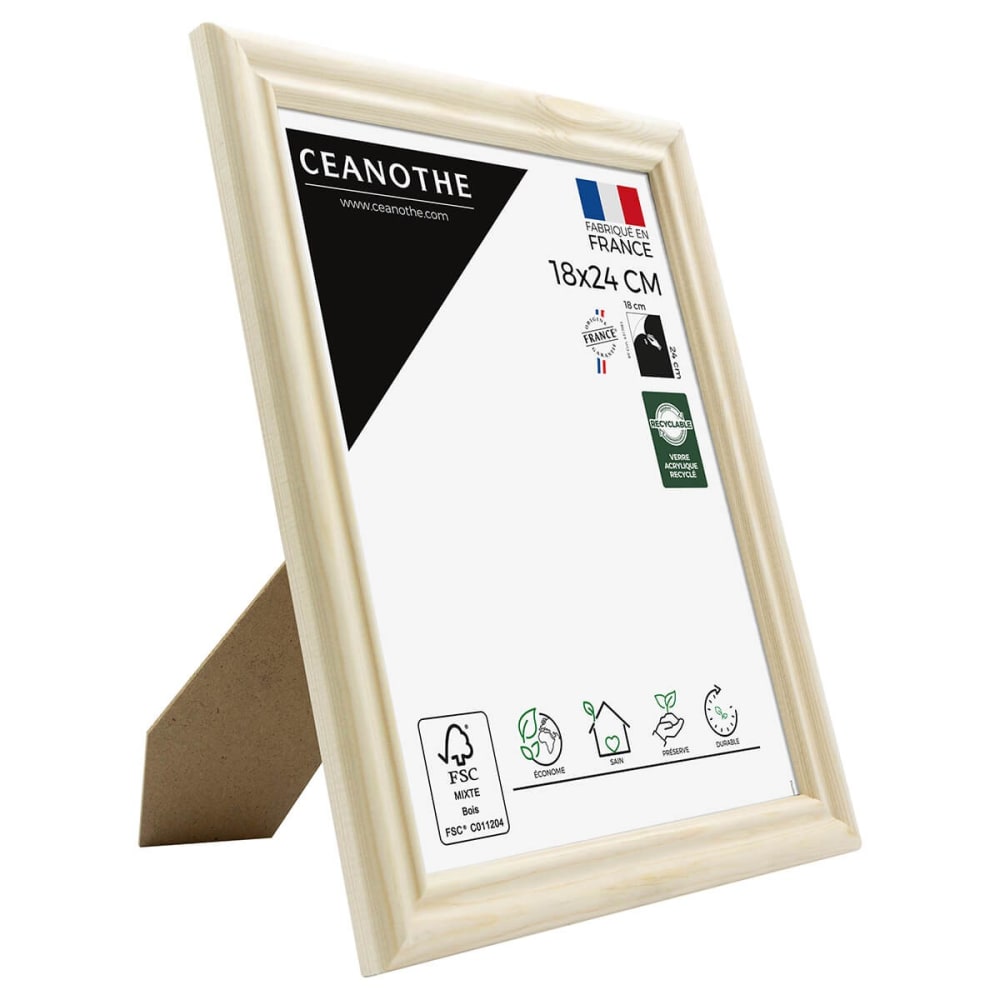 Cadre photo naturel 18x24 cm bois massif fsc — vue 4