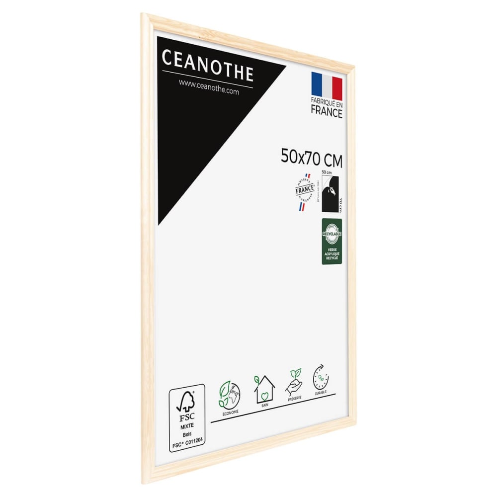 Cadre photo naturel 50x70 cm bois massif fsc — vue 4