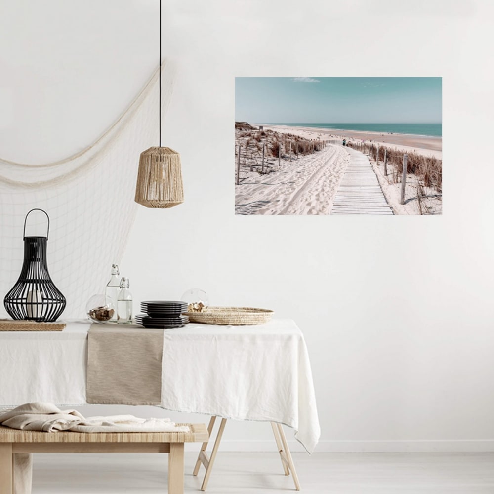Tableau sur verre synthétique chemin de plage 80x120