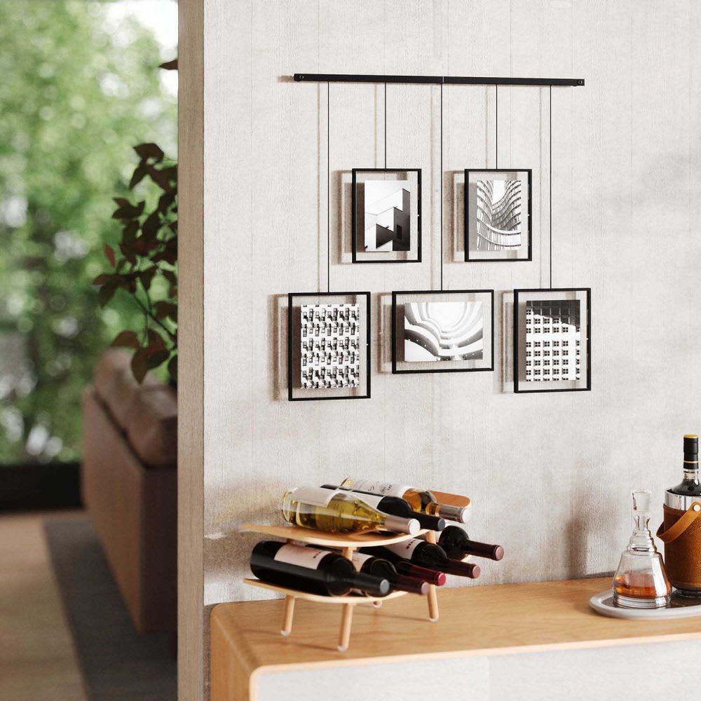 Porte photos mural pour 5 cadres métal noir - Maisons du Monde
