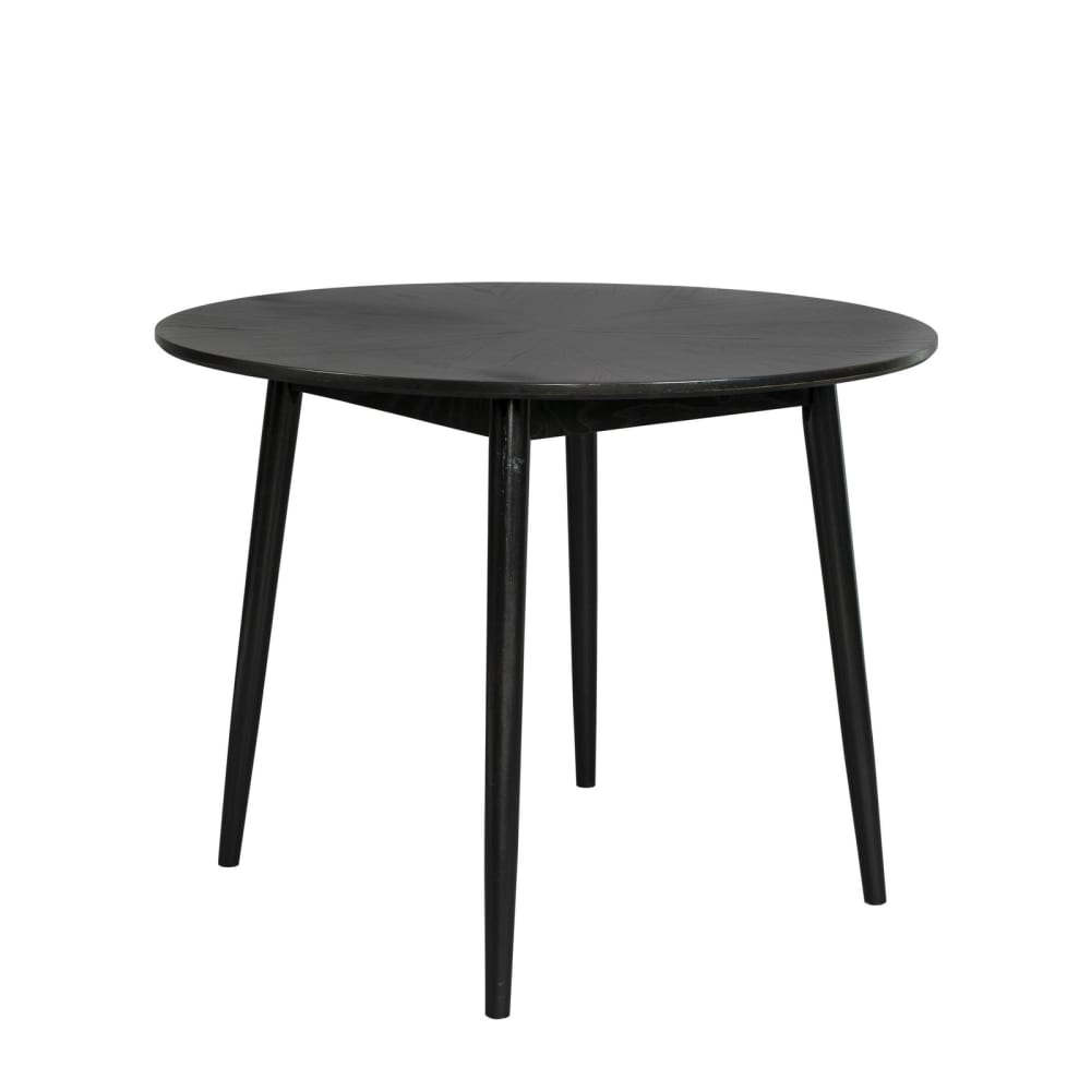 Table à manger 4 personnes ronde en bois - Noir