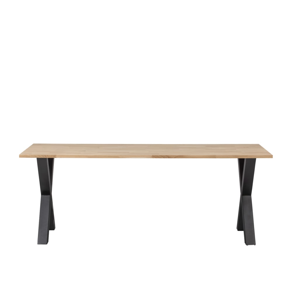 WOOOD Tisch in massiver Eiche 200x90cm, beige style modern - Holz