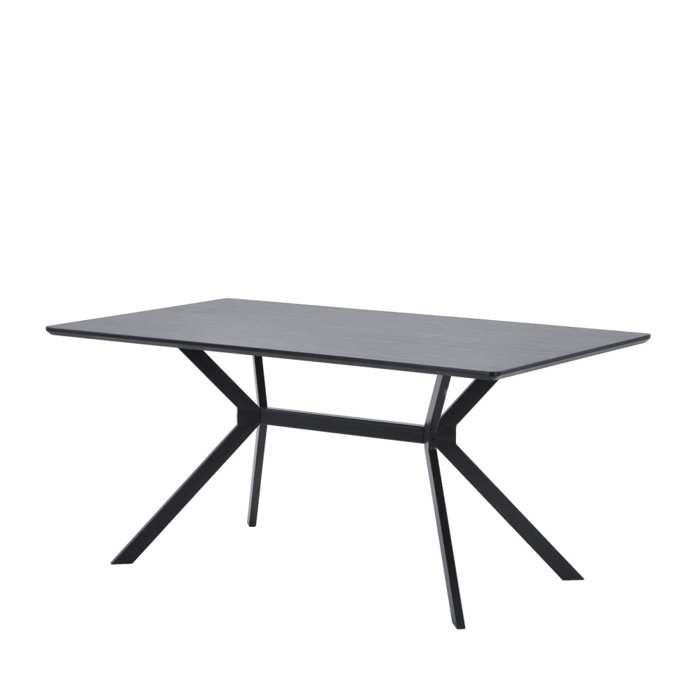 WOOOD Rechteckiger Esstisch aus Stahl, schwarz style modern - Holz
