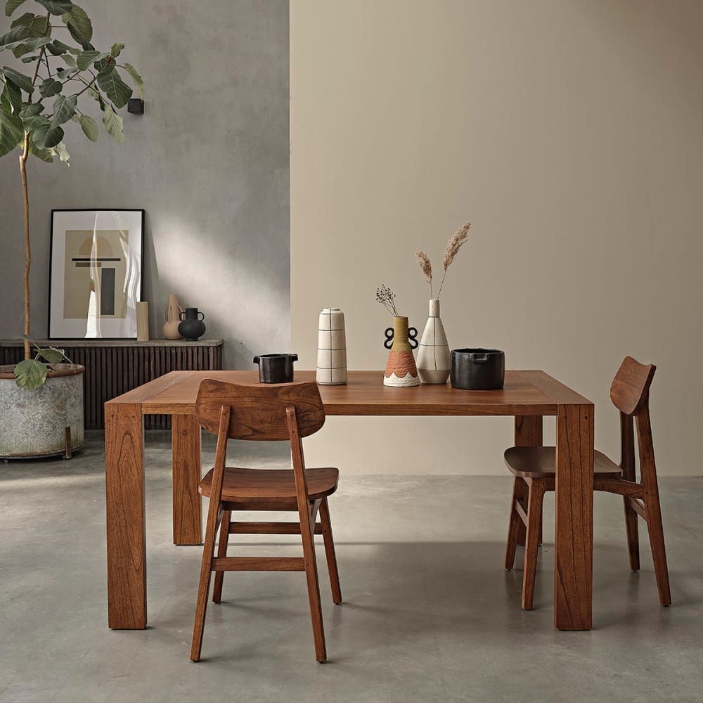BERAH GETAH Esstisch in Walnuss-Finish für 8 Personen style modern Braun Holz