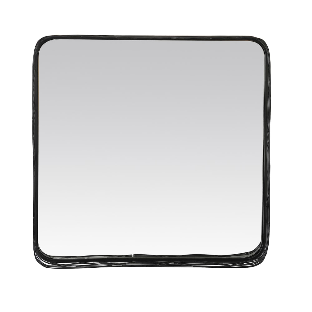 Miroir filaire métal fin carré 60x60cm noir - Maisons du Monde