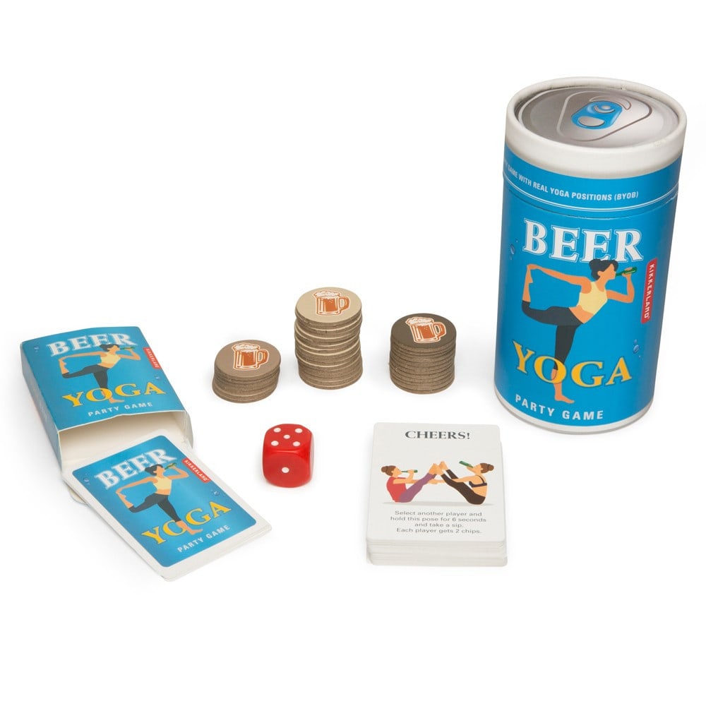 Kikkerland Beer yoga en carton bleu style contemporain