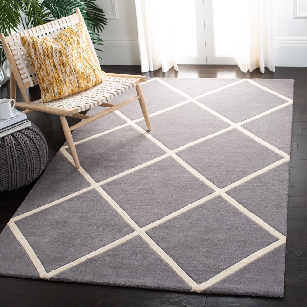 Alfombra contemporáneo de lana gris/blanco, 122 x 183 cm - Maisons du Monde