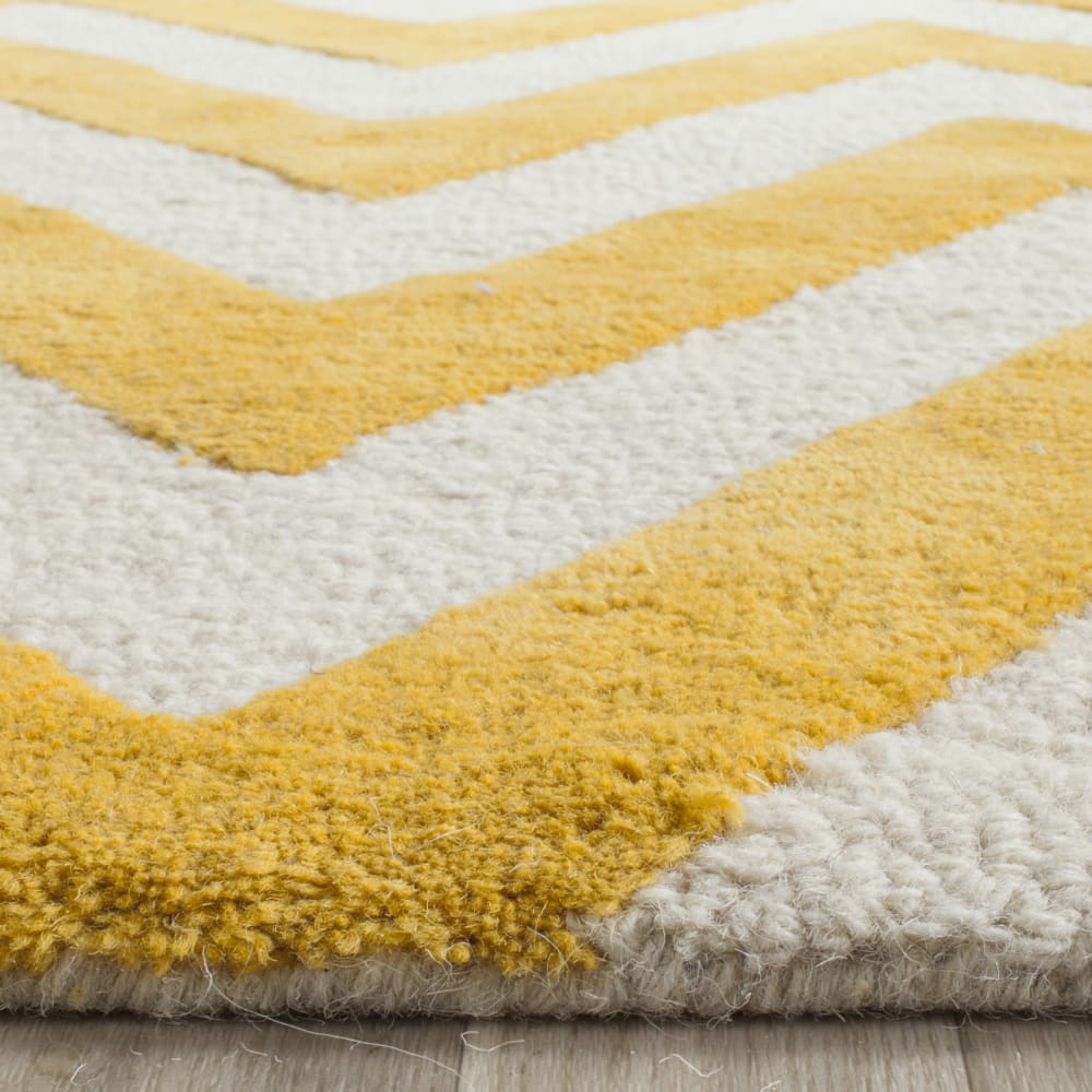 Tapis moderne en laine or/blanc, 122 x 183 cm — vue 4