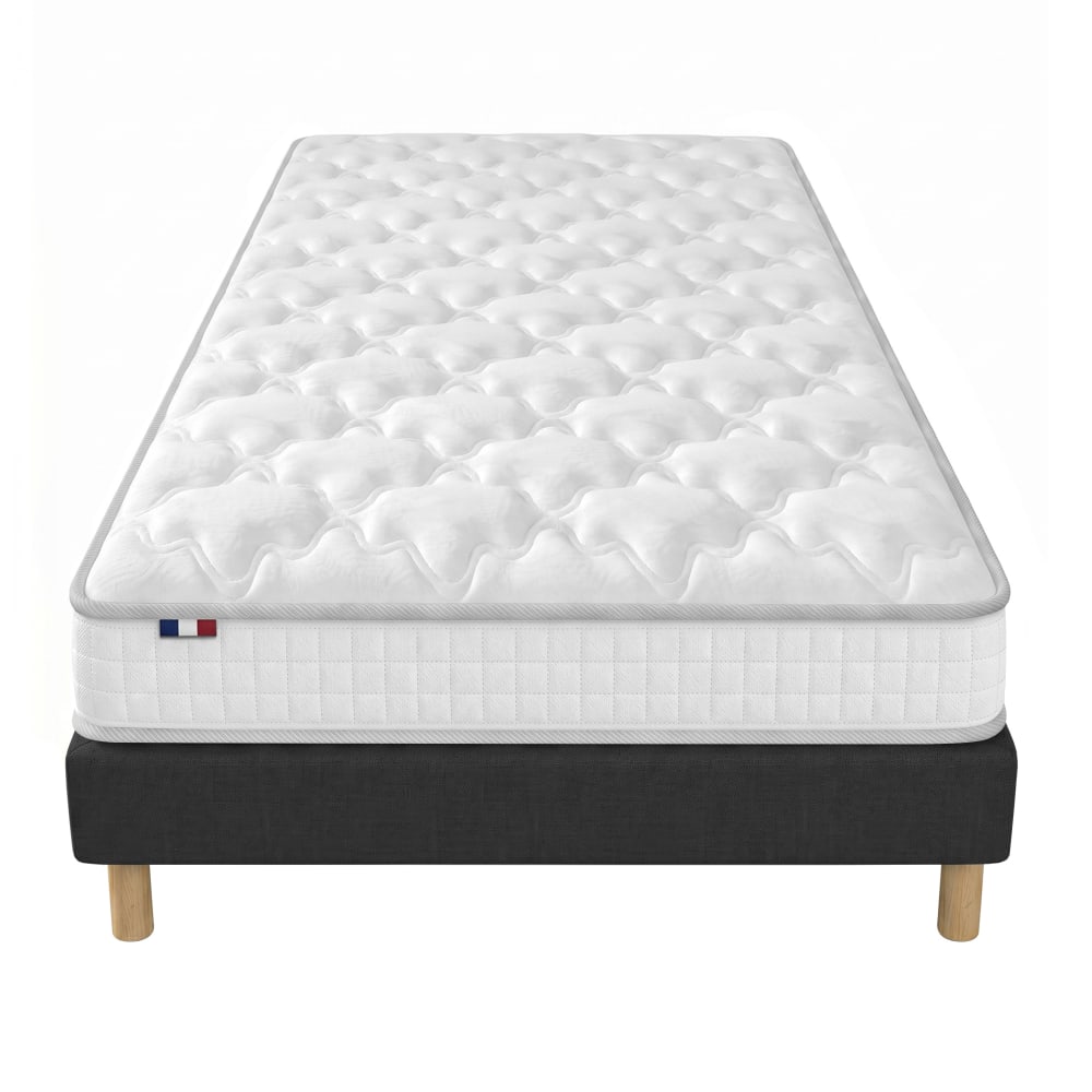 Matelas ressorts fermes biconiques sommier 90x190 sommier noir - Maisons du Monde