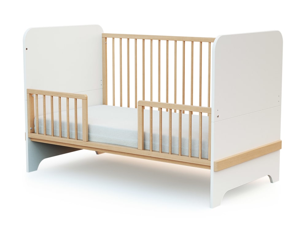 Barrière de lit bébé en bois Hêtre Verni 140 cm - Maisons du Monde