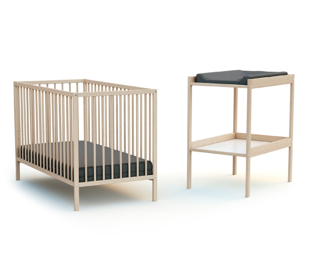 Chambre bébé lit et - table