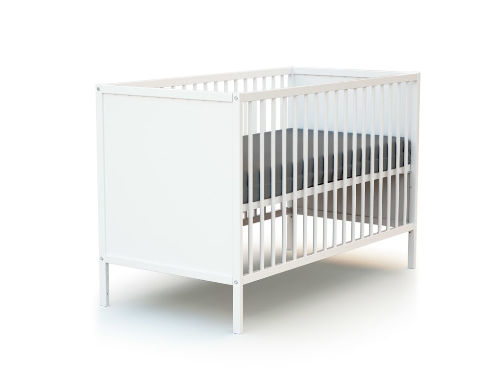 Lit bébé en bois blanc 60 x 120 cm (Webaby) - Image 2