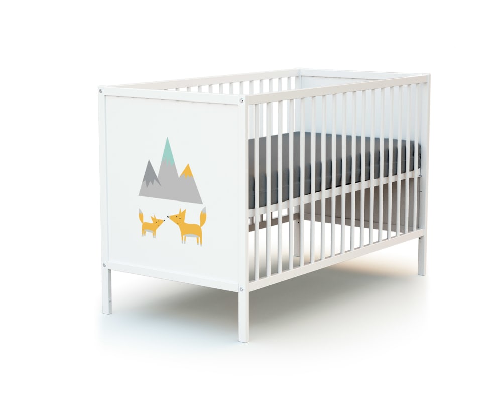 Lit bébé en bois renard blanc 60 x 120 cm - Maisons du Monde
