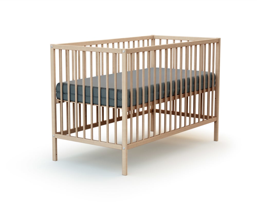 Lit bébé en bois hêtre brut 60 x 120 cm (Webaby) - Image 3