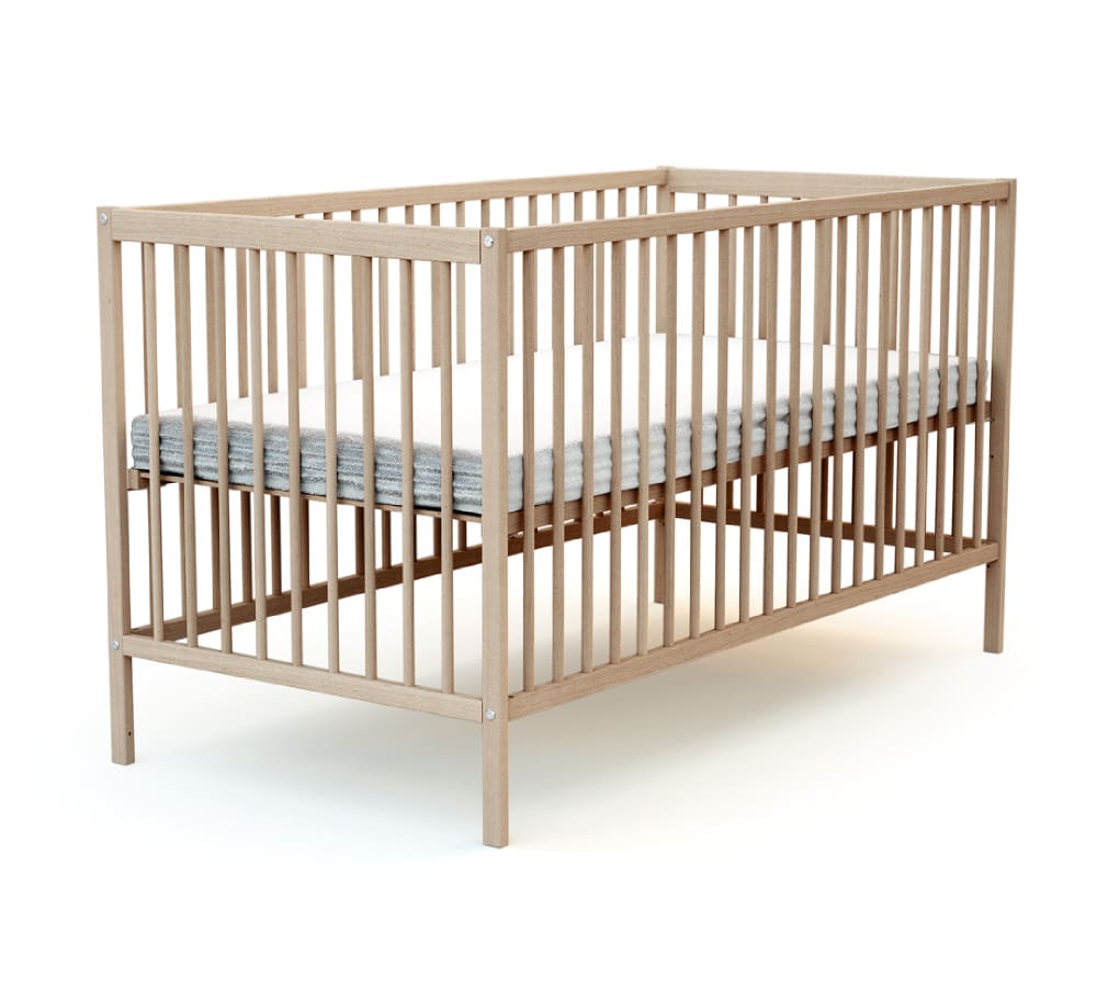 Lit bébé en bois hêtre brut 70 x 140 cm - Maisons du Monde