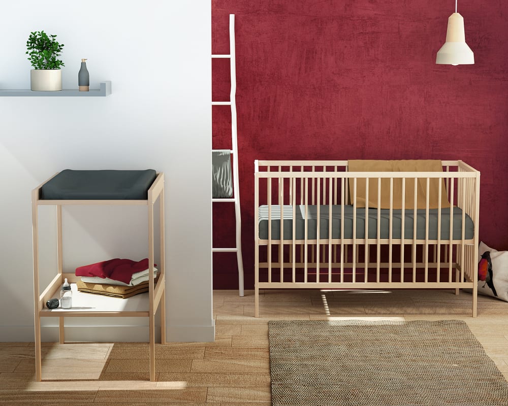Table à langer 1 étagère en bois hêtre brut (Webaby) - Image 3