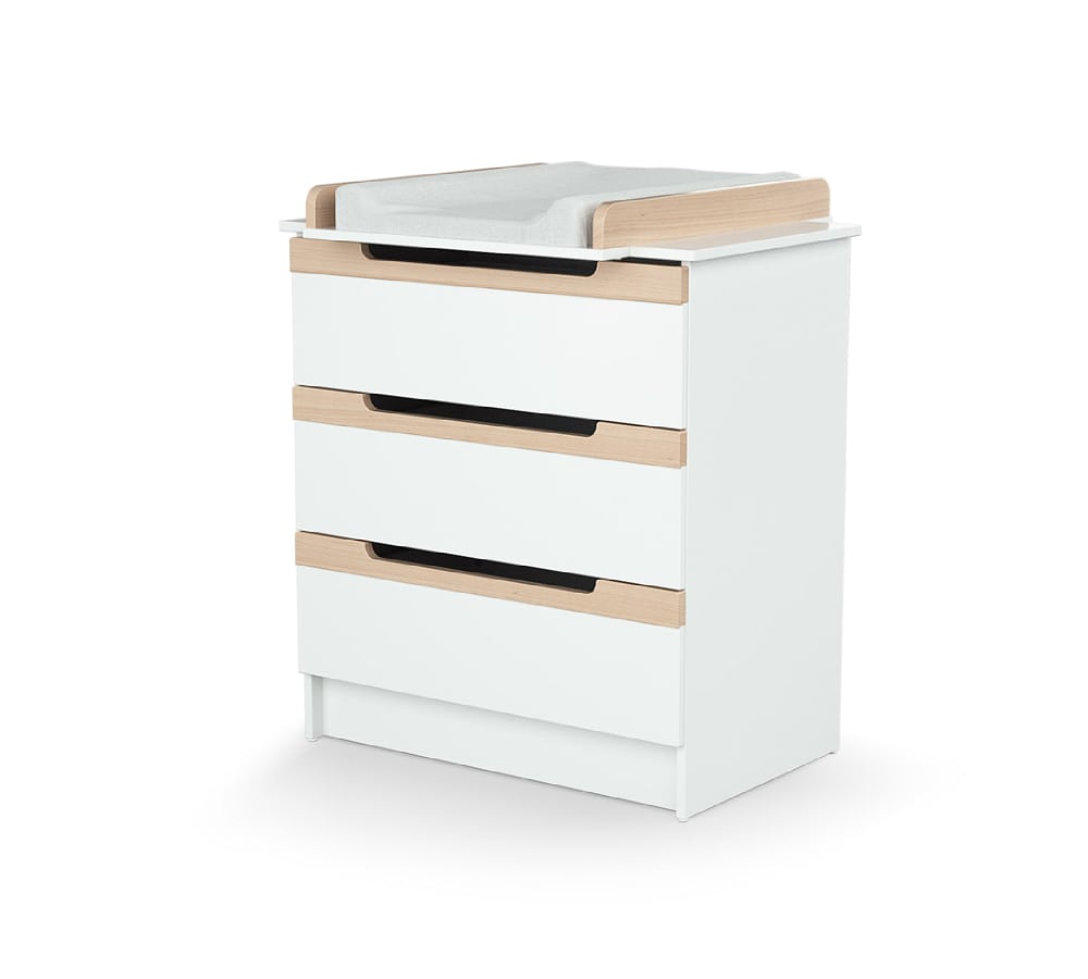 Commode à langer en bois de hêtre verni Carrousel blanc