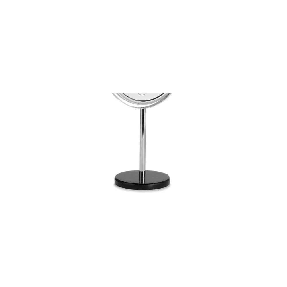Miroir grossissant x5 en métal chromé et base ronde en marbre noir - Maisons du Monde