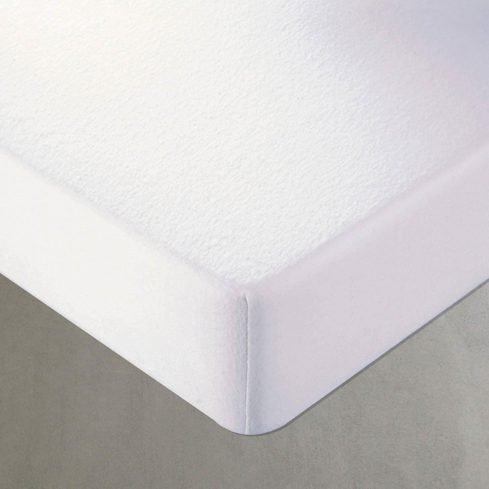 Protège matelas grands bonnets en coton blanc 160x200x30cm