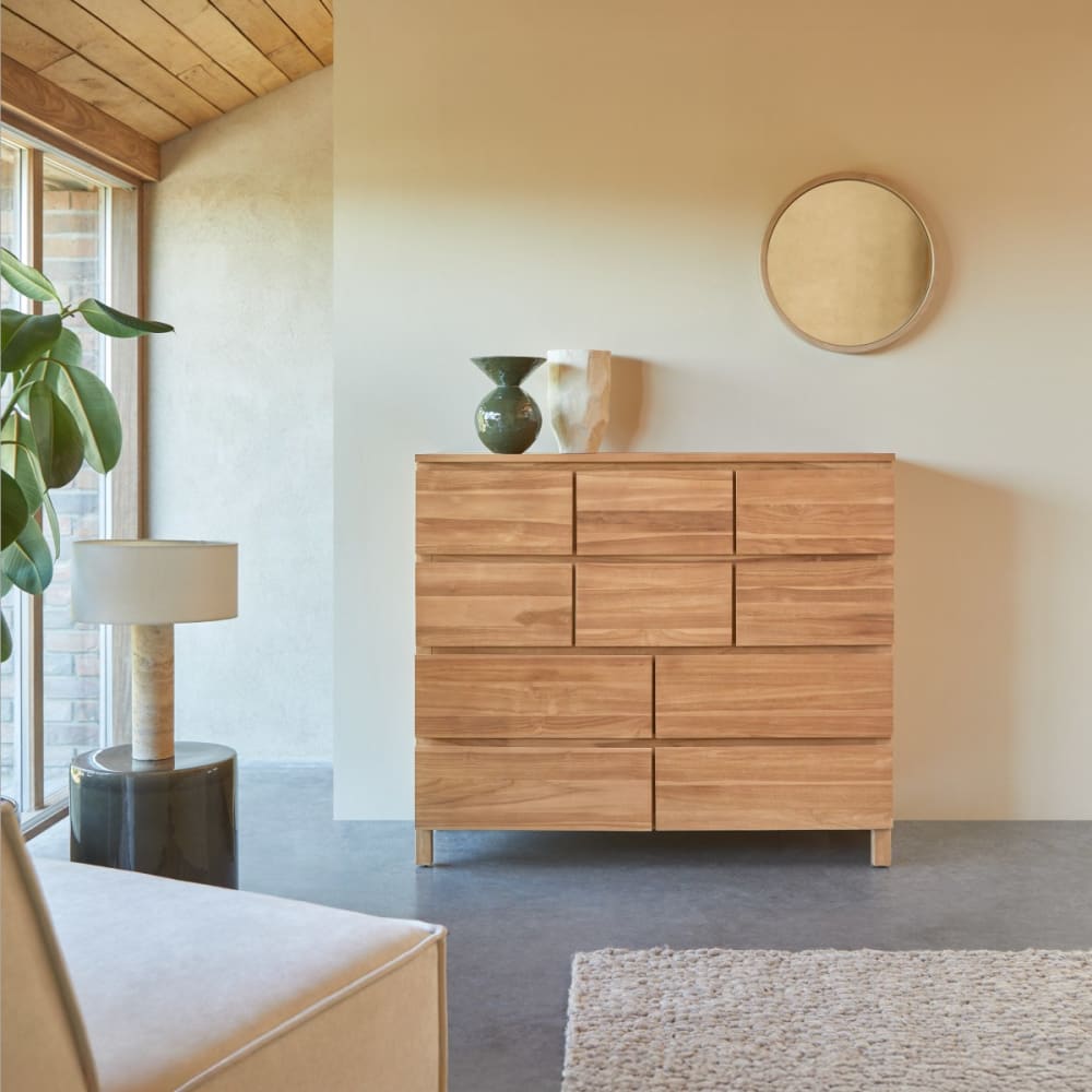 Tikamoon Kommode aus massivem Teakholz style classic chic Beige