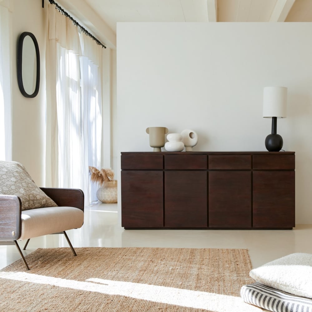 Tikamoon Buffet aus massivem Mahagoniholz 200 cm style modern Braun