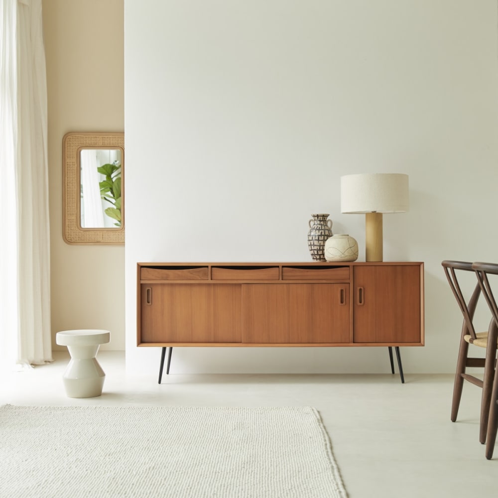 Tikamoon Buffet aus massivem Mahagoniholz 170 cm style modern Beige