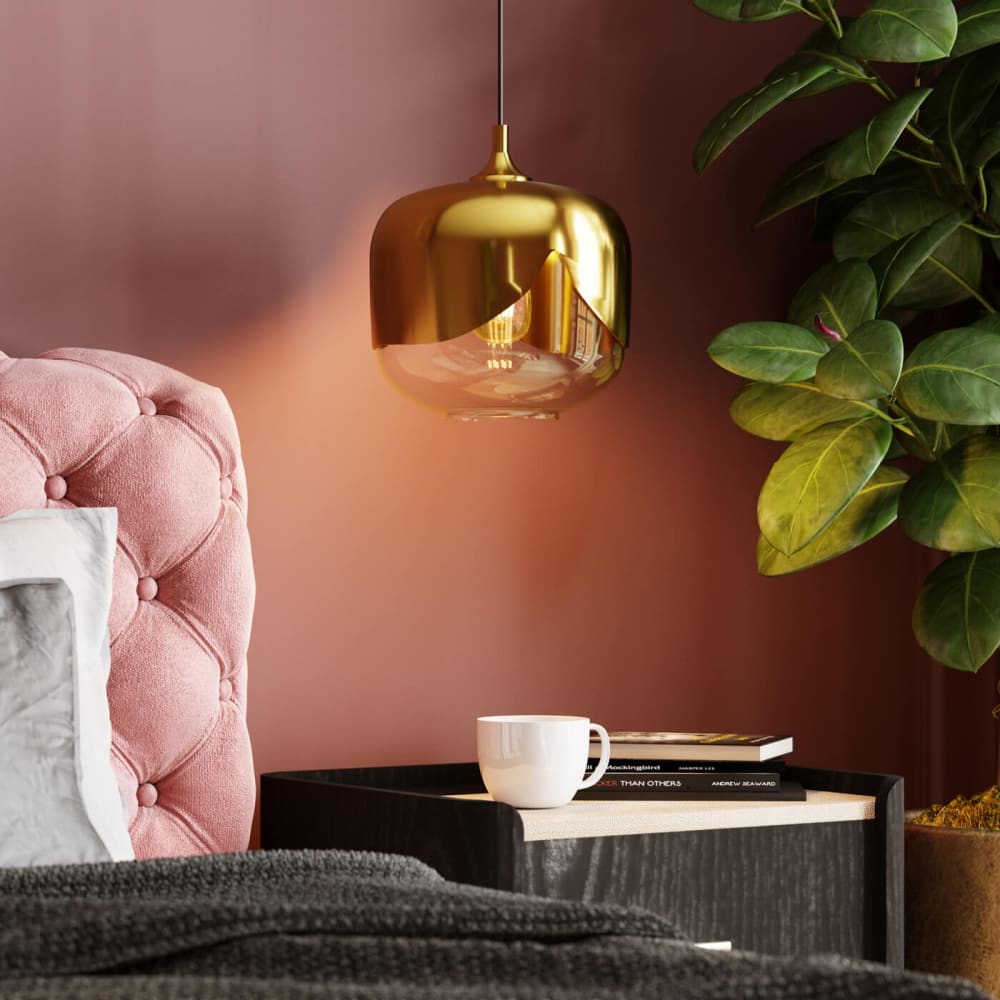 Suspension en acier doré et verre - Maisons du Monde