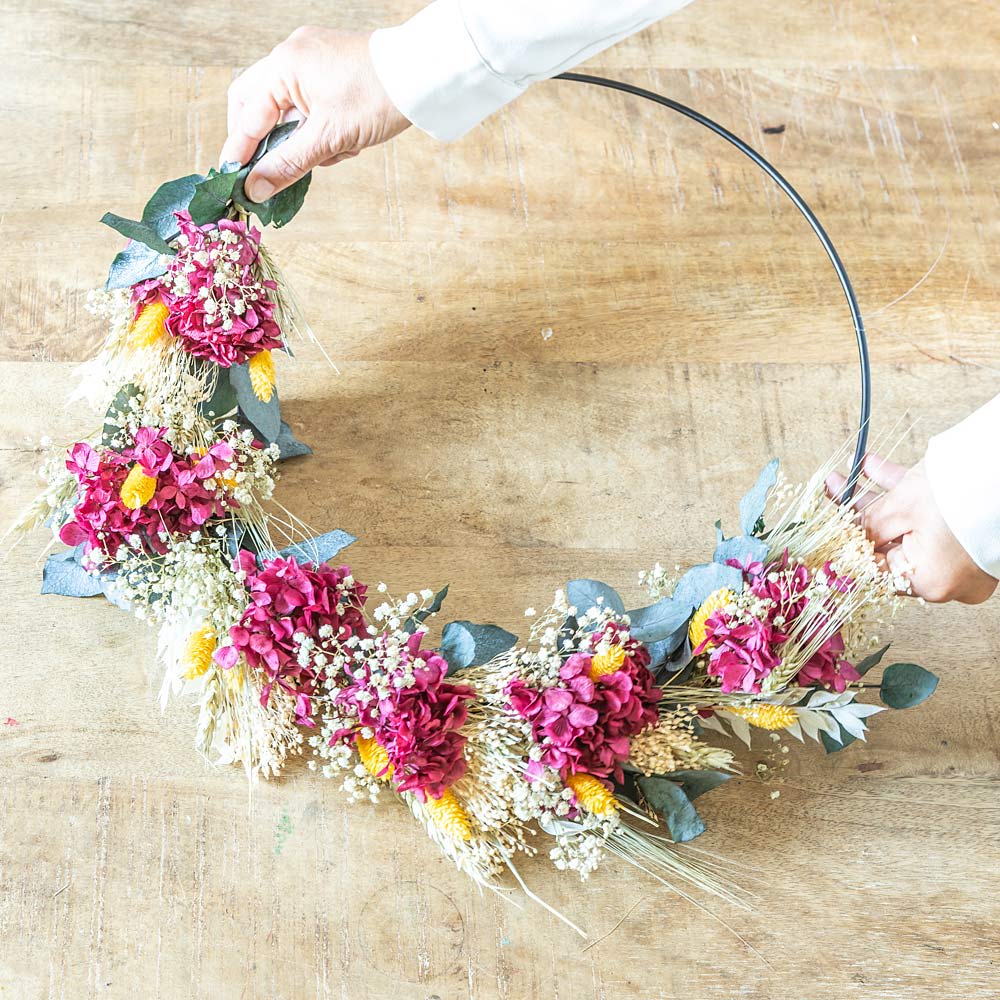 Couronne murale de fleurs séchées Héloïse D20cm Couronne murale de fleurs séchées Héloïse D20cm