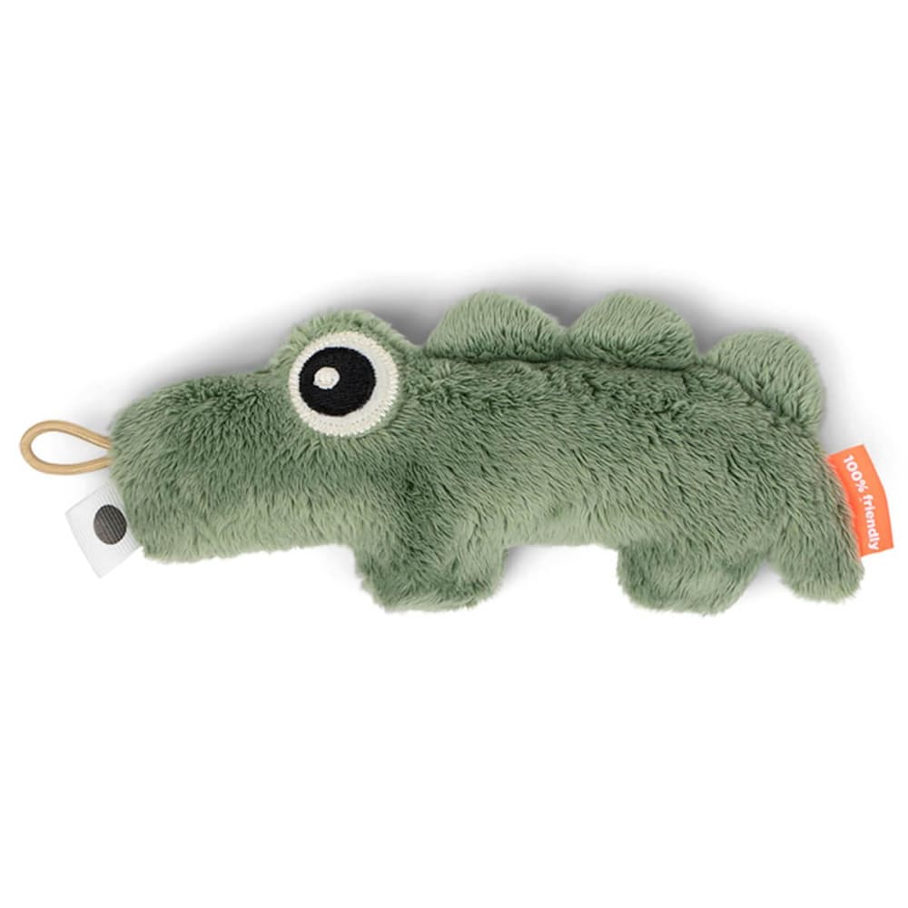 Done by Deer Hochet sensory rattle croco vert Vert Coton - 17x7x5cm