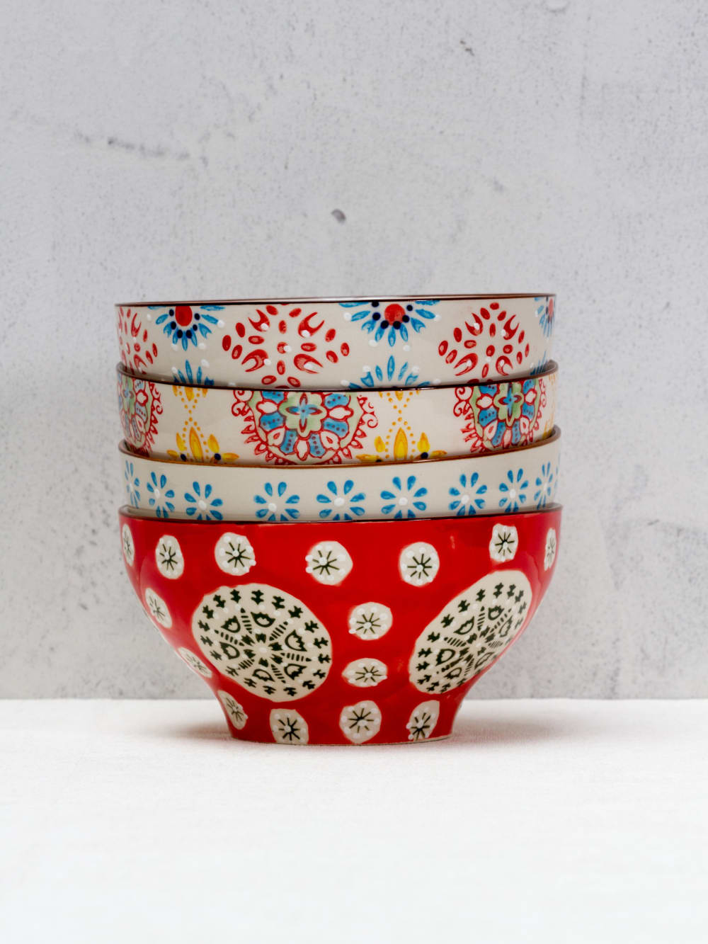 Set di 4 ciotole in ceramica multicolore - Chehoma