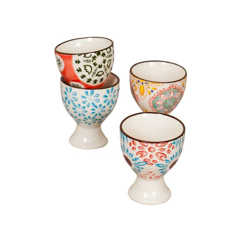 Set di 4 portauovo in ceramica multicolore - Ceramica