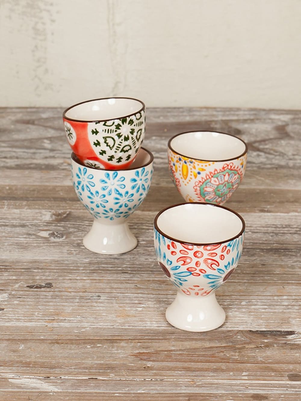Set di 4 portauovo in ceramica multicolore - Chehoma