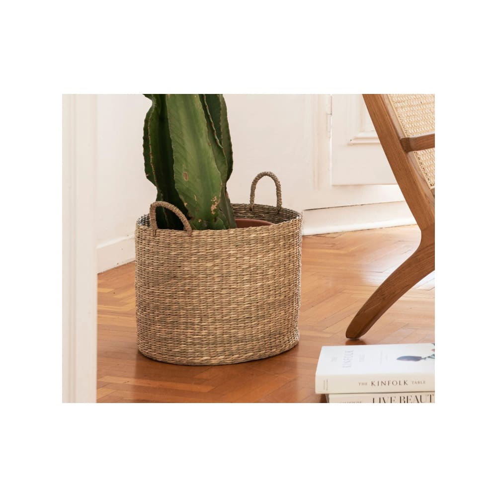 Paniers ronds tressés en jonc de mer - Lot de 2 - Maisons du Monde