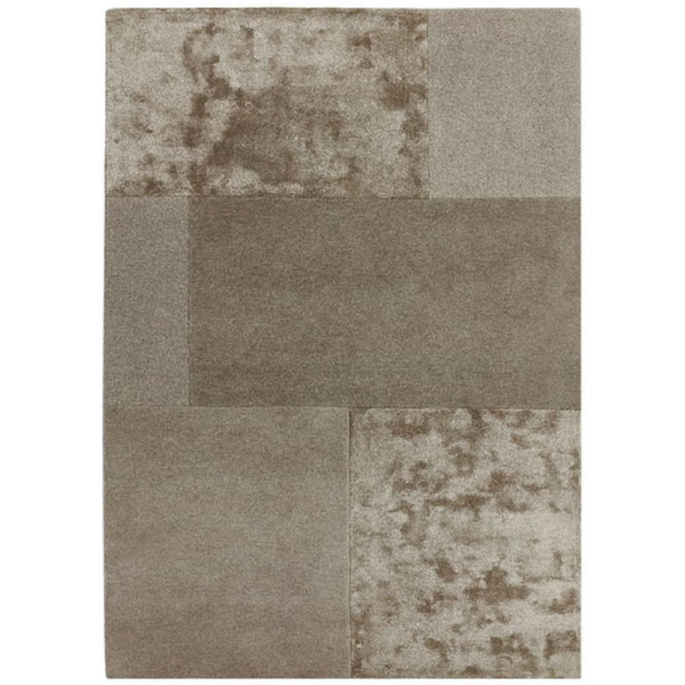 Tapis tufté main en laine taupe 120x170 cm