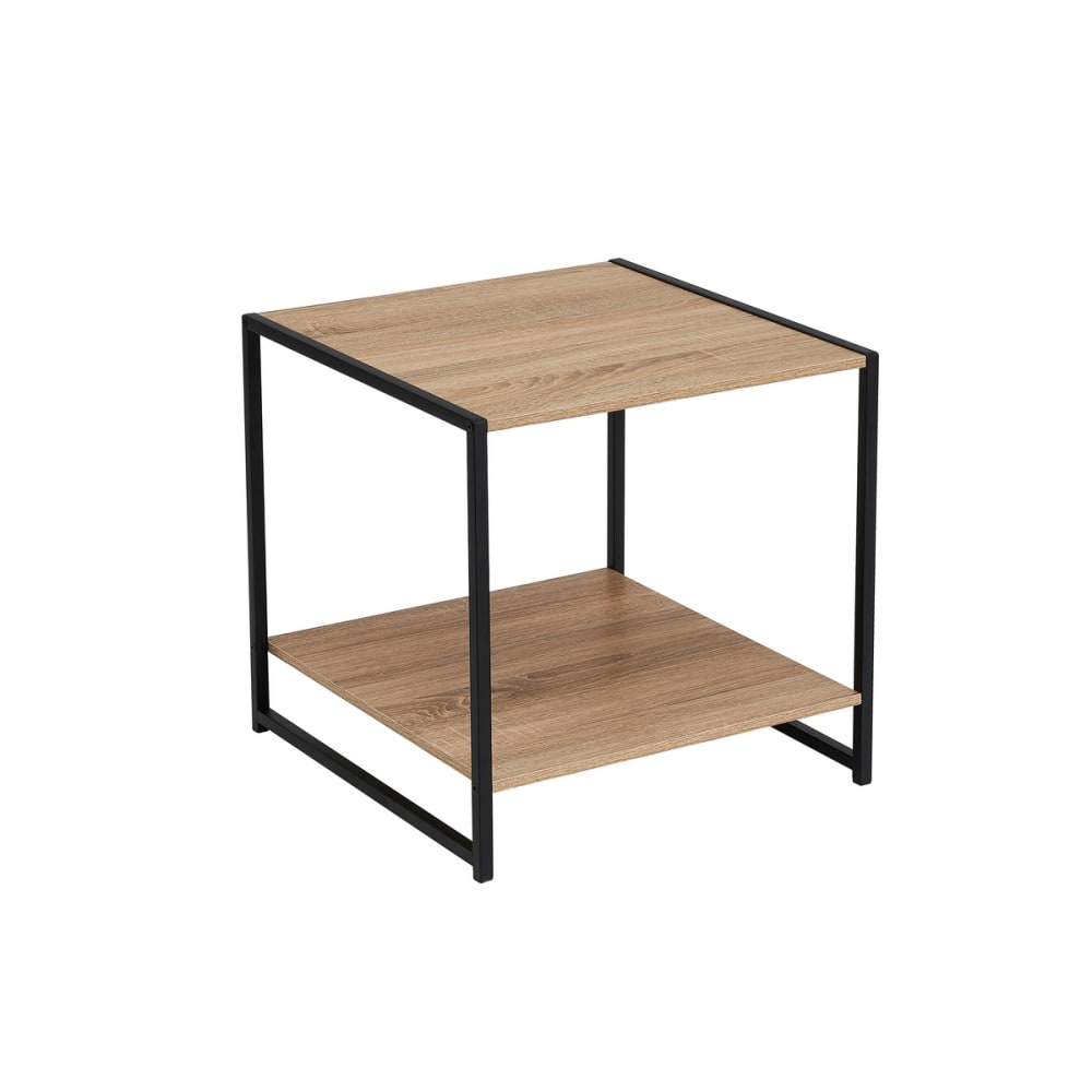 Mesa auxiliar urban negra y natural de 50x50x50 cm
