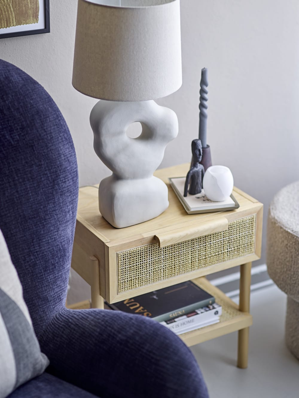 Lámpara de mesa en arenisca blanca - Maisons du Monde