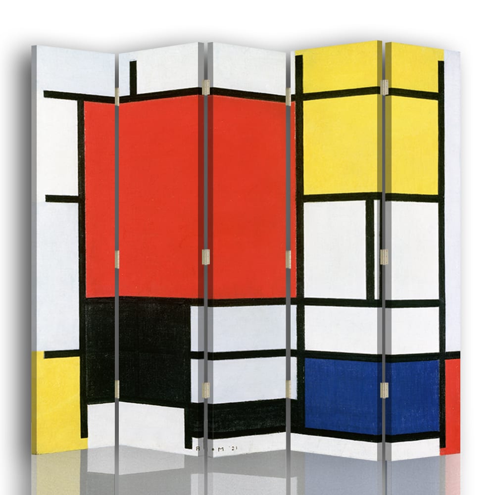 Biombo Composición con plano rojo - Piet Mondrian - 180x180cm