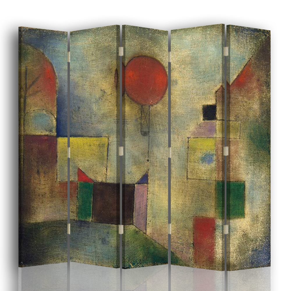 Biombo el Globo Rojo - Paul Klee - cm. 180x170 (5 paneles)