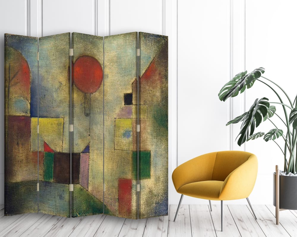Biombo el Globo Rojo - Paul Klee - cm. 180x170 (5 paneles) - Maisons du Monde
