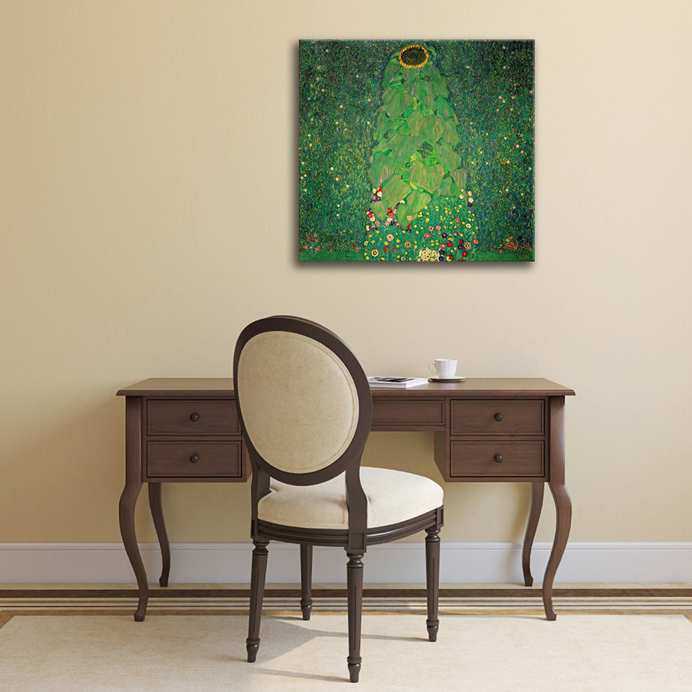 Tableau impression sur toile Le Tournesol Gustav Klimt 90x90cm — vue 3
