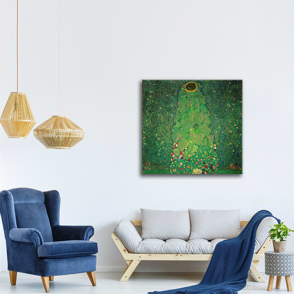 Tableau impression sur toile Le Tournesol Gustav Klimt 90x90cm — vue 4
