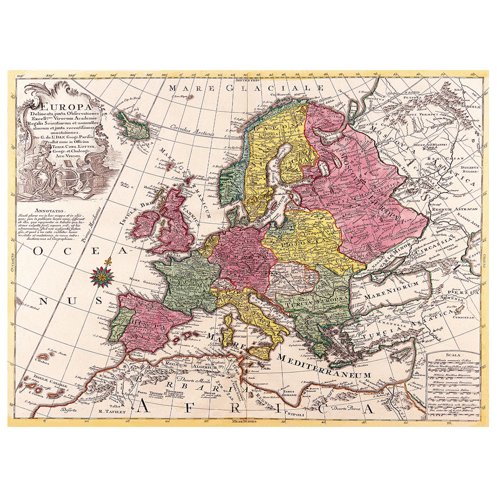 Stampa su tela - Mappa Antica No. 36 cm. 40x50 - Multicolore - PES - Poliestere