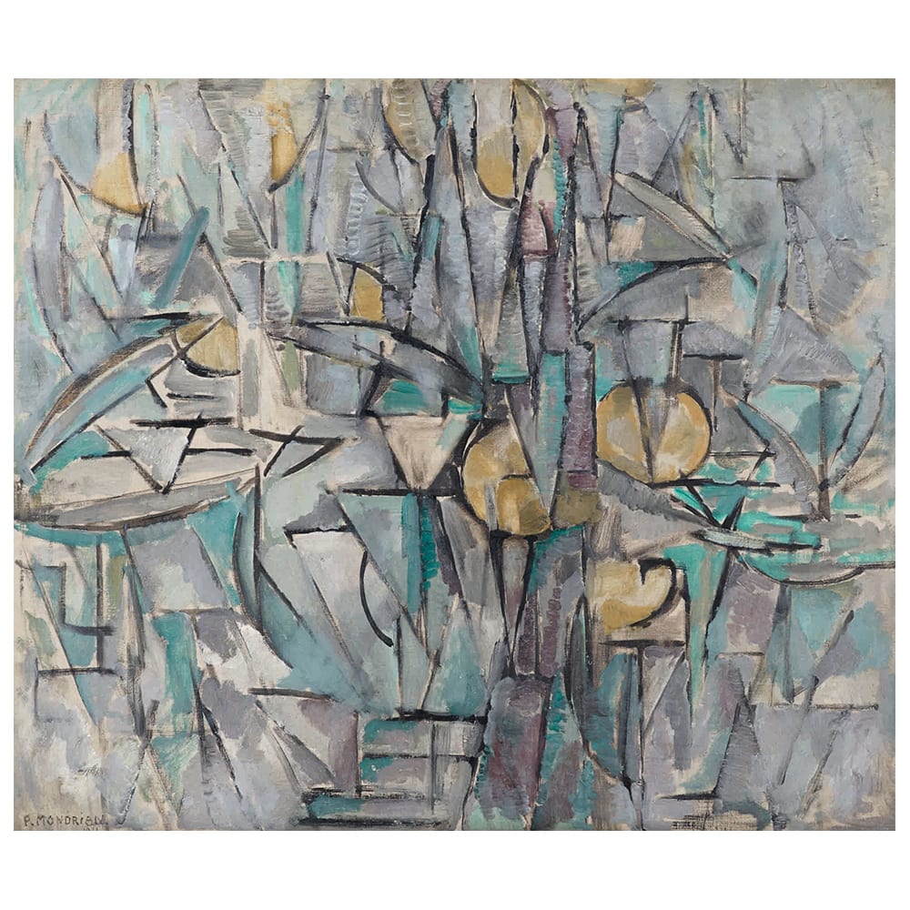 Stampa su tela - Composizione X - Piet Mondrian cm 50x60 - Multicolore - PES - Poliestere