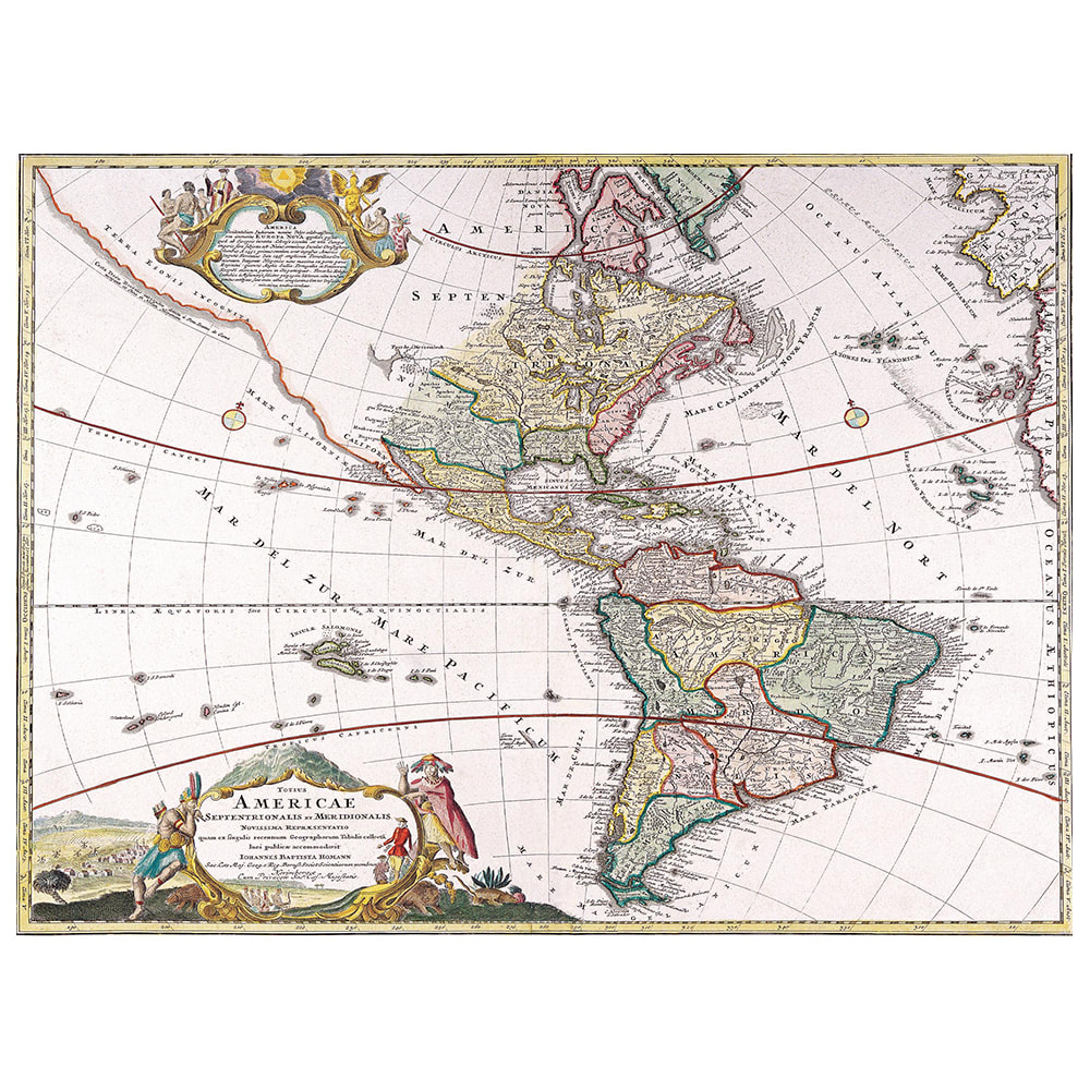 Stampa su tela - Mappa Antica No. 24 cm. 40x50 - Multicolore - PES - Poliestere