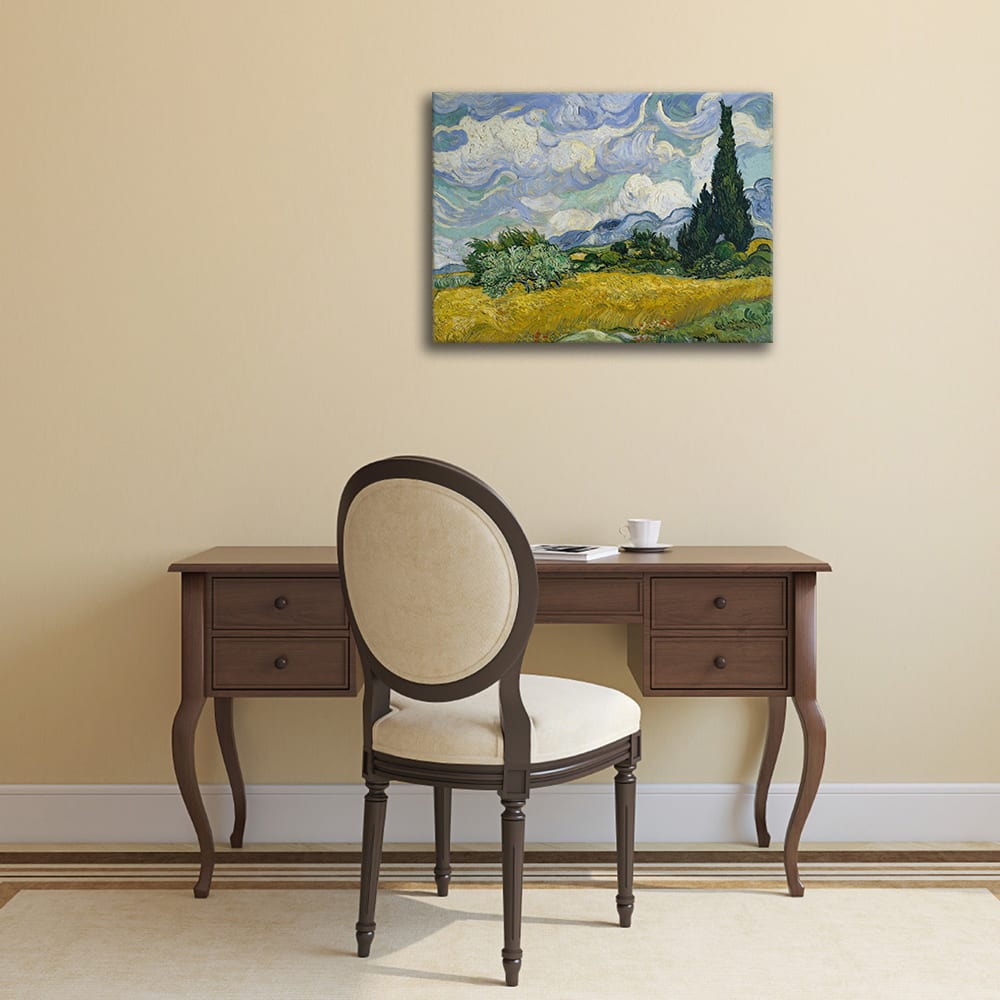 Tableau champ de blé avec cyprès Vincent Van Gogh cm 60x80cm - Maisons du Monde