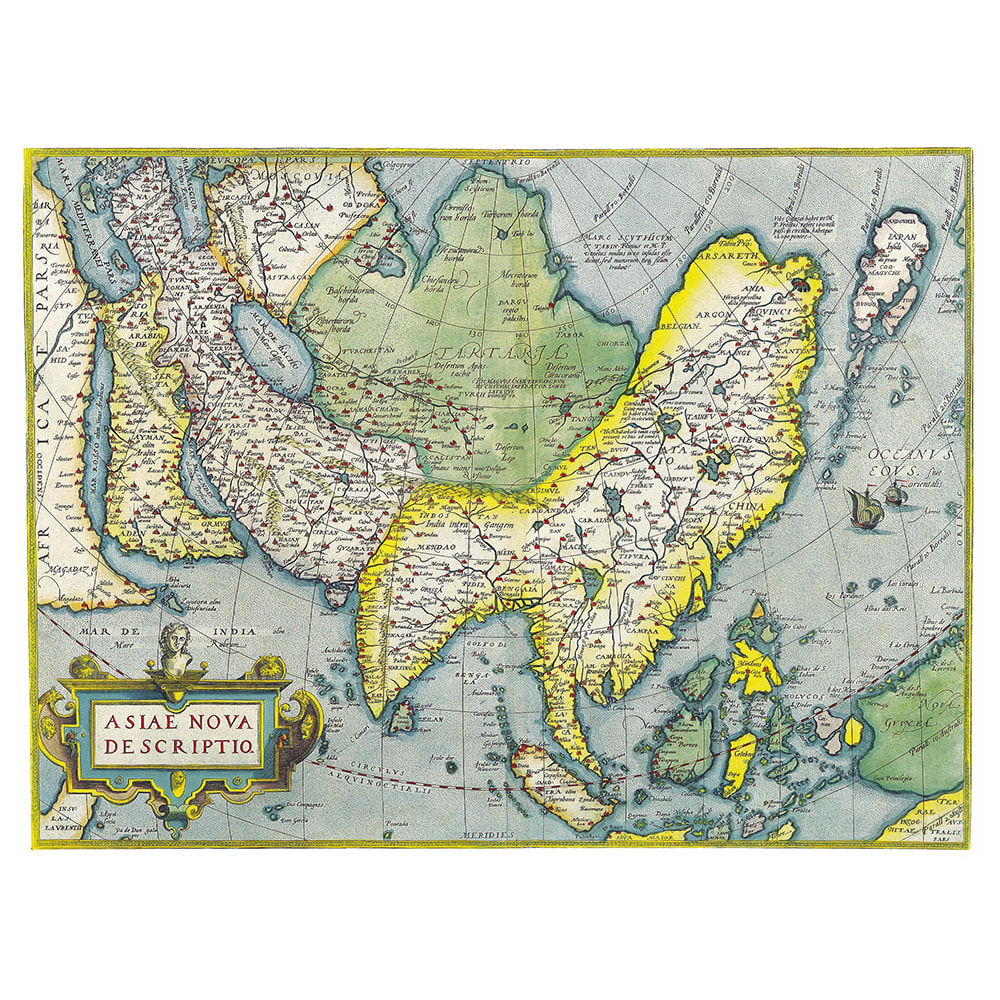 Stampa su tela - Mappa Antica No. 52 cm. 80x100 - Multicolore - PES - Poliestere